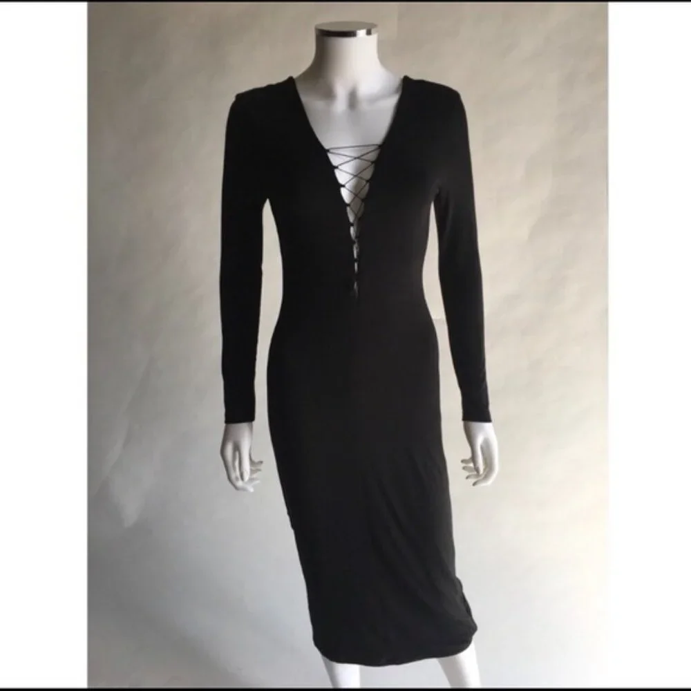 Alexander Wang Lace Up Midi Dress NWT - Picture 5 of 13